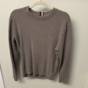 Tommy Hilfiger Men's Crewneck Waffle Knit Sweater - Taupe